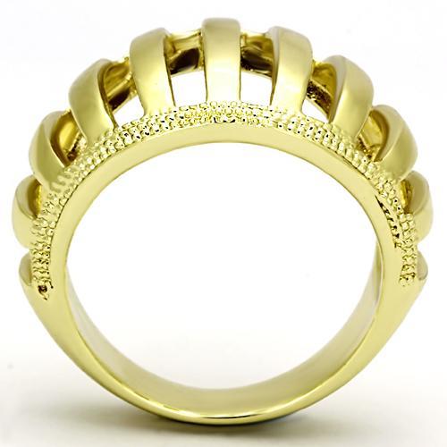 TK858 - IP Gold(Ion Plating) Stainless Steel Ring with No Stone