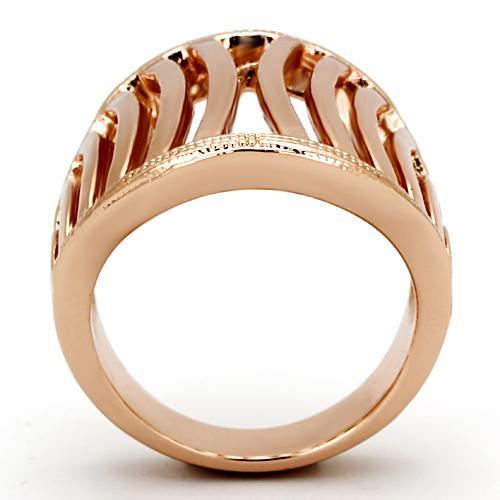 TK859 - IP Rose Gold(Ion Plating) Stainless Steel Ring with No Stone