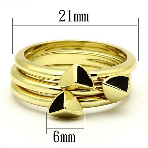 TK876 - IP Gold(Ion Plating) Stainless Steel Ring with Epoxy  in Jet