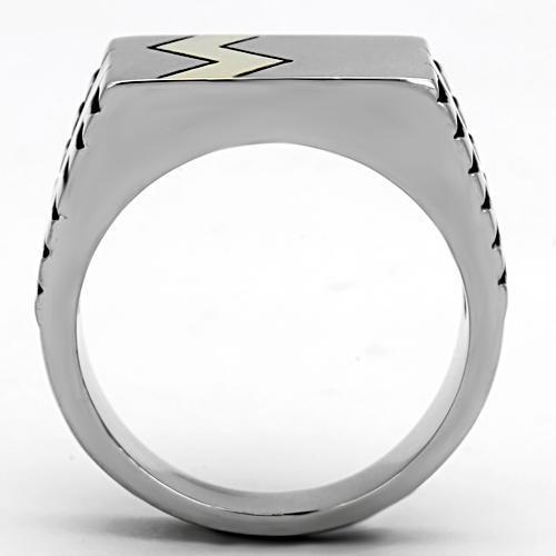 TK950 - Two-Tone IP Gold (Ion Plating) Stainless Steel Ring with Epoxy  in Jet