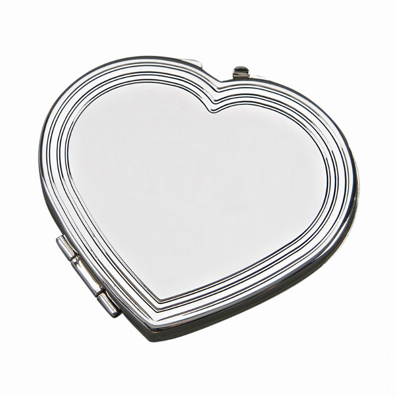 Silhouette Heart Compact Mirror, 2.25" X 2