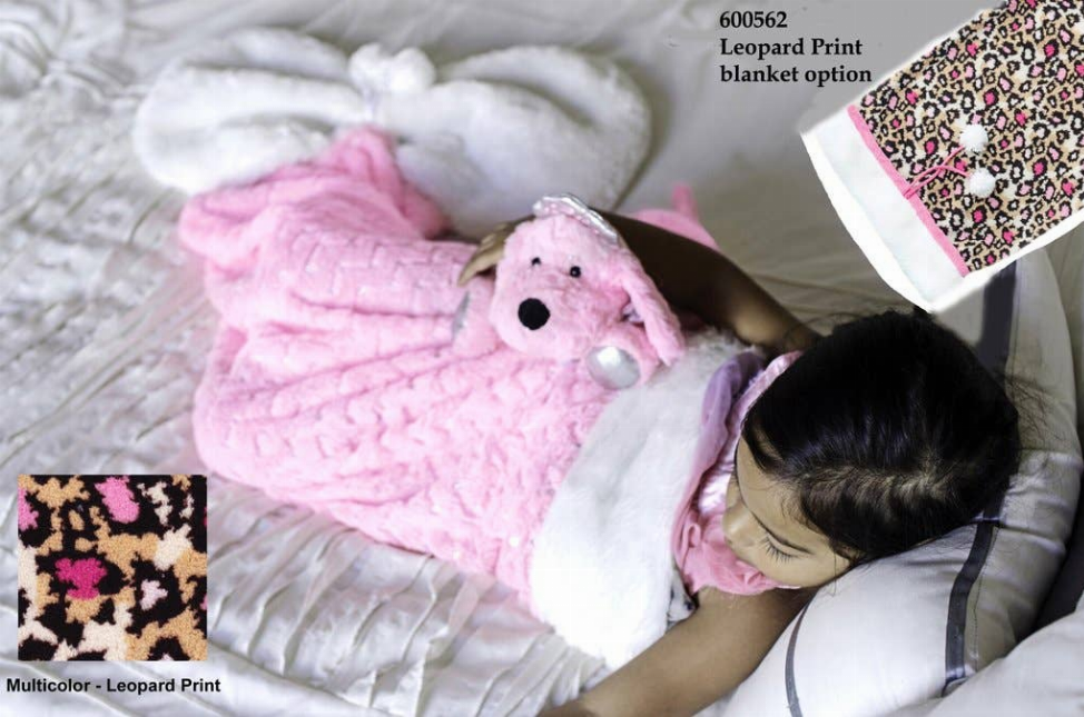 Soft Plush Leopard Blanket With Pompom