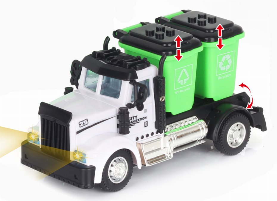 2.4G 1:64 scale RC Sanitation Truck with lights and sound