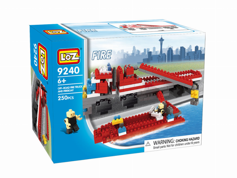 Off road fire truck and fireboat