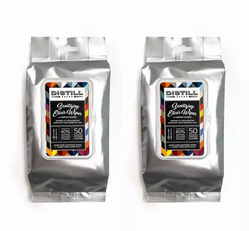 Distill Rosemary Mint Sanitizing Elixir Wipes