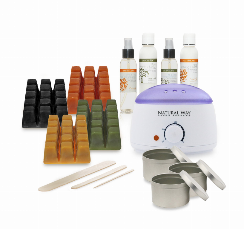 Natural Way Hard Wax: Face & Body Waxing | Professional Hard Wax Warmer Kit All Formulas