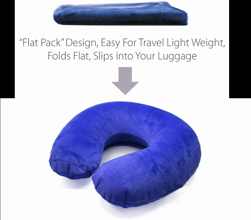 Inflatable Neck Pillow with Cover (5 Colors)