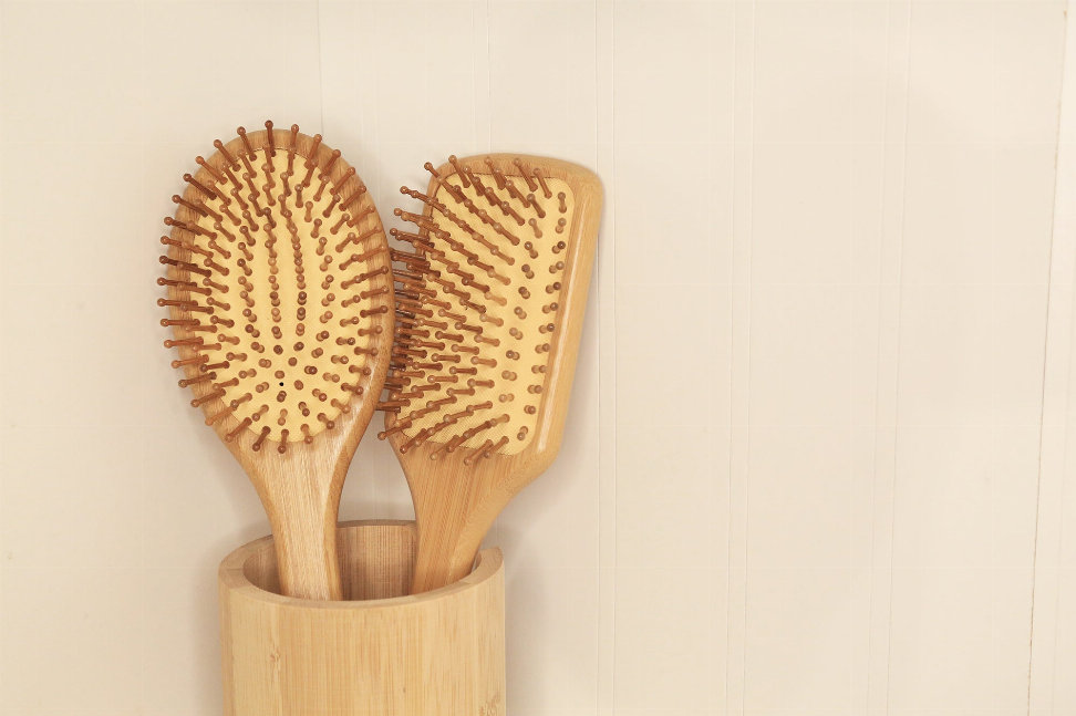 Cushioned Bamboo Hair Brush- Oval