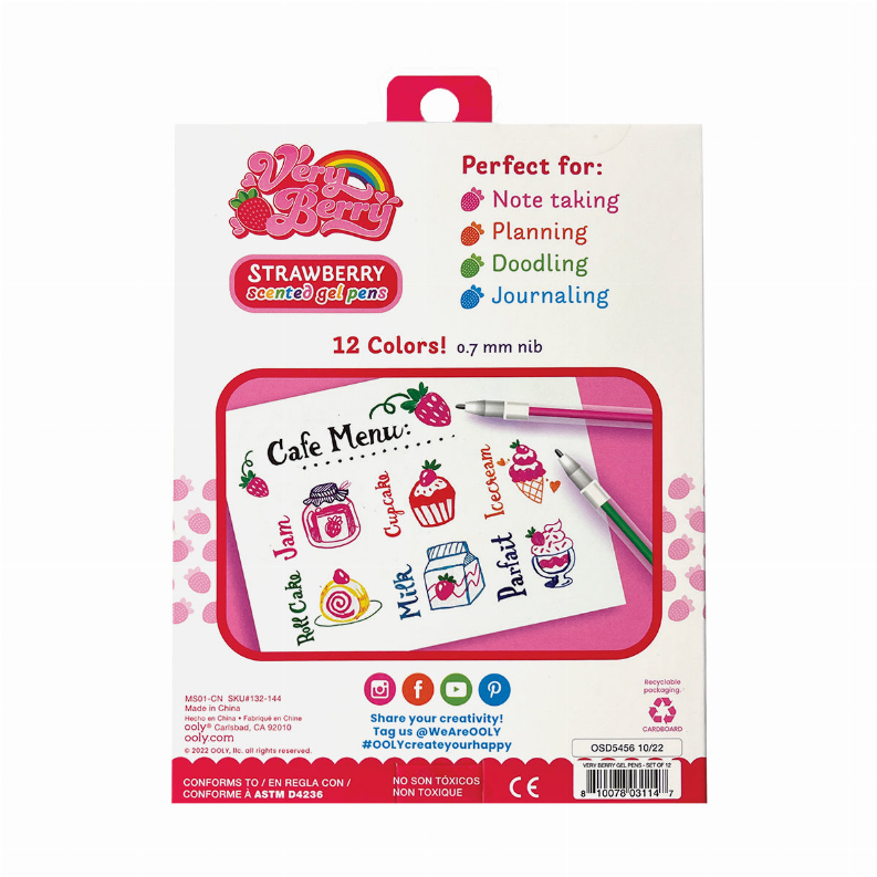 Very Berry Scented Gel Pens - Set of 12