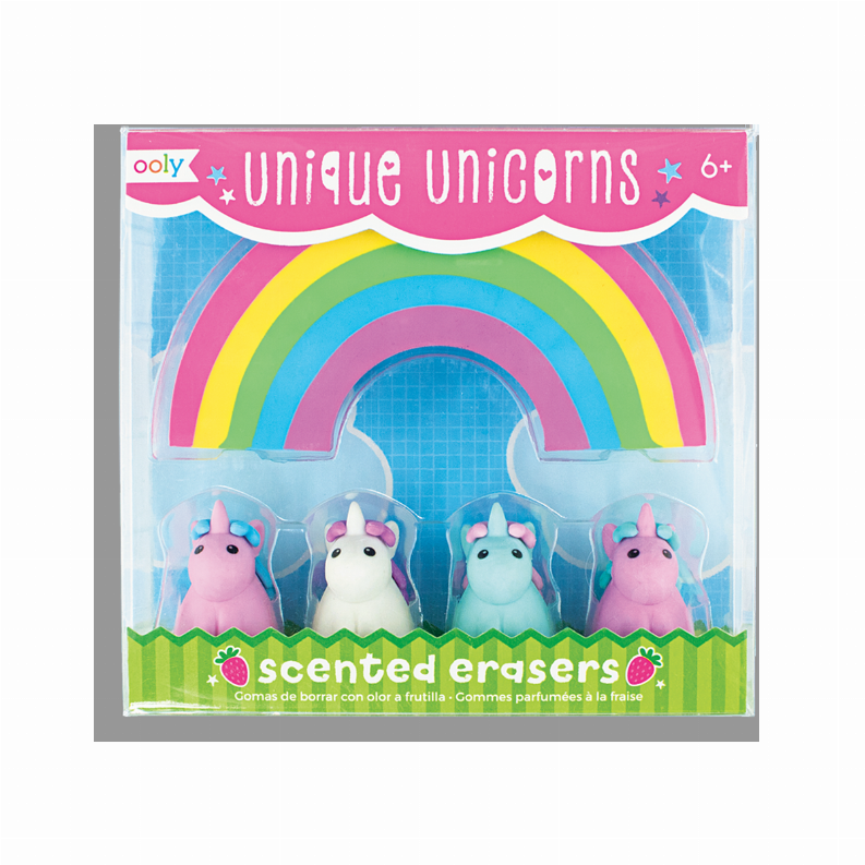 Unique Unicorns Scented Erasers - Set of 5