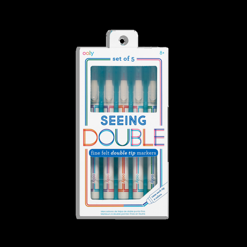 Seeing Double Fine Felt Double Tip Markers - Set of 5 / 10 Colors