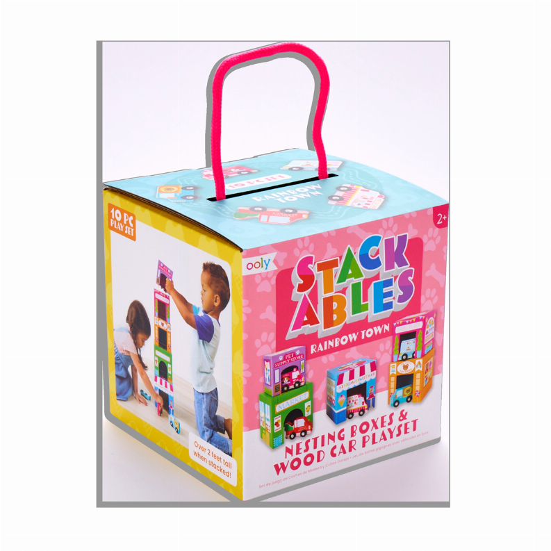 Stackables Nested Cardboard Toys & Cars Set - 10 Piece Set