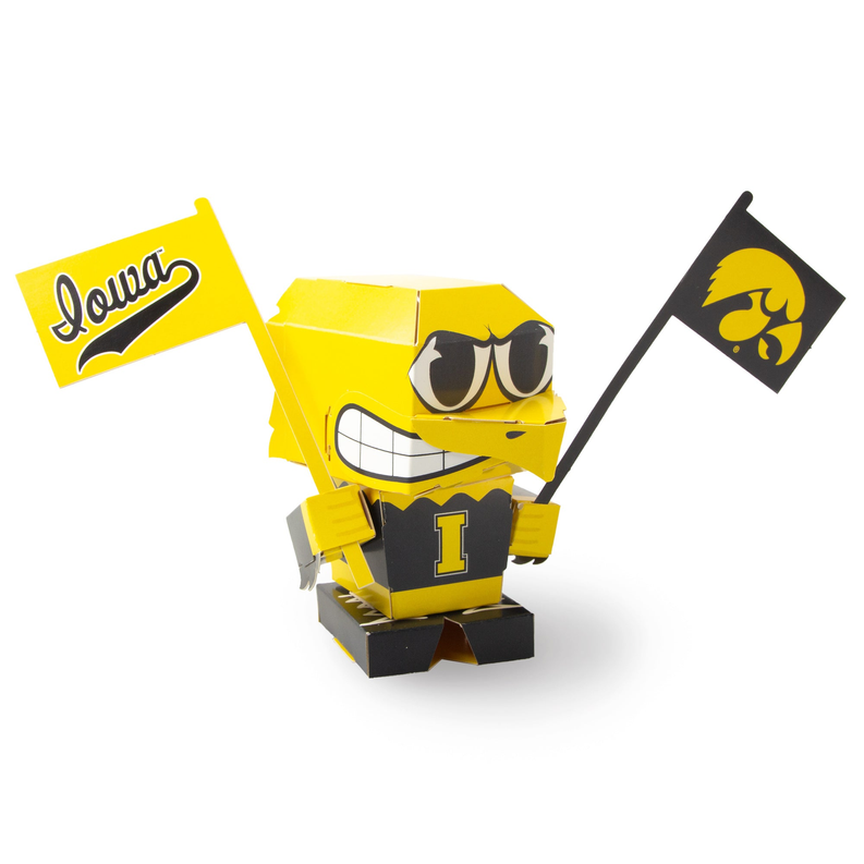 CUBLES U of Iowa Herky 3D Paperboard Constructable | Build-Your-Own, Ages 6 and Up  100% Recyclable