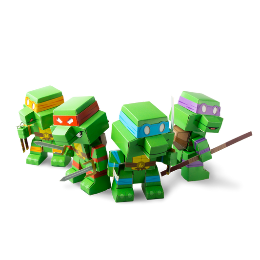 Cubles Teenage Mutant Ninja Turtles Retro Series 1: 3D Paperboard Constructable | Build-Your-Own, Ages 10 and Up | 100% Recyclable