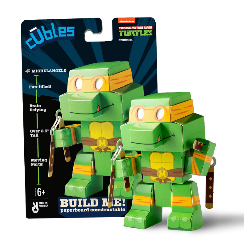 Cubles Teenage Mutant Ninja Turtles Retro Series 1: 3D Paperboard Constructable | Build-Your-Own, Ages 10 and Up | 100% Recyclable