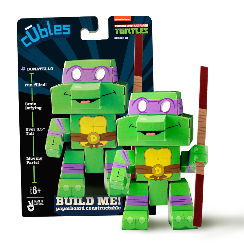 Cubles Teenage Mutant Ninja Turtles Retro Series 1: 3D Paperboard Constructable | Build-Your-Own, Ages 10 and Up | 100% Recyclable