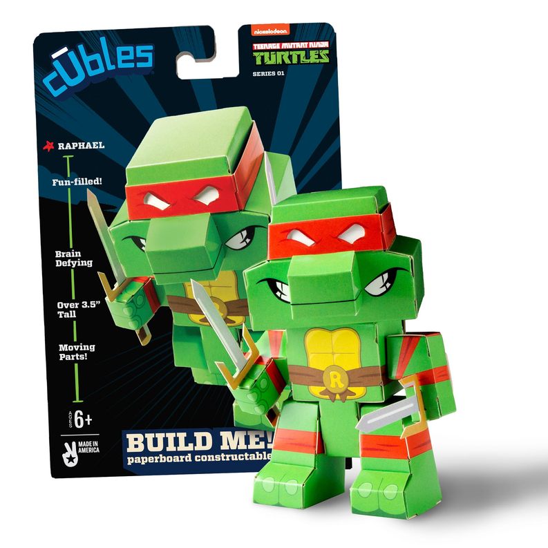 Cubles Teenage Mutant Ninja Turtles Retro Series 1: 3D Paperboard Constructable | Build-Your-Own, Ages 10 and Up | 100% Recyclable