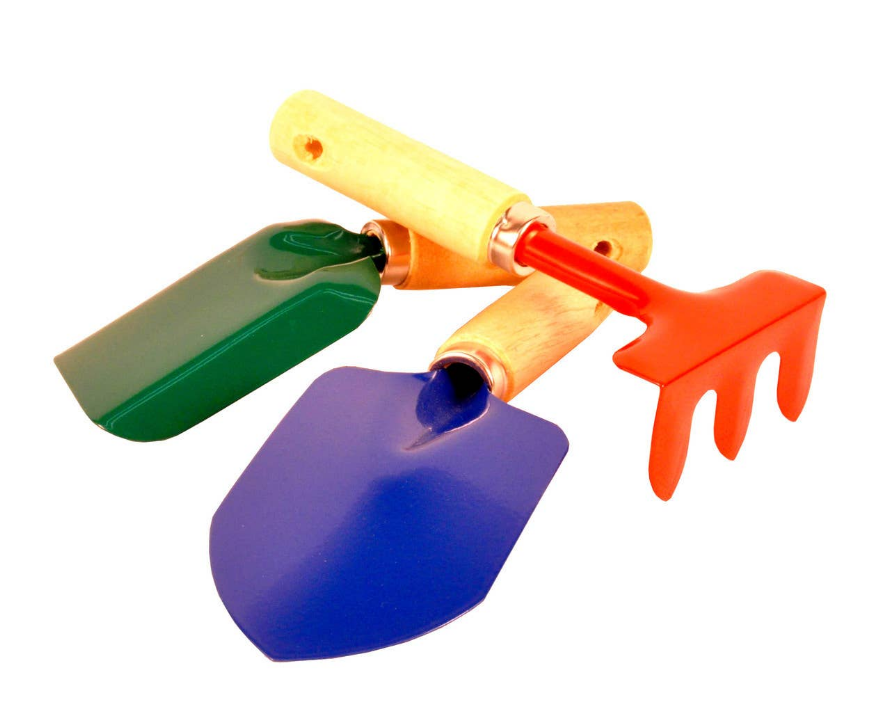 Kids Garden Tools Set With Tote Hand Rake Shovel Trowel