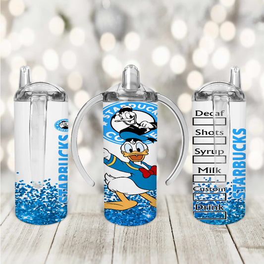 Starbucks/Donald Duck/Blue Glitter Kid Sippy Cup