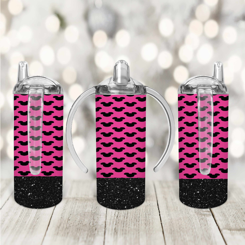 Minnie Mouse/Pink/Black Glitter Kid Sippy Cup