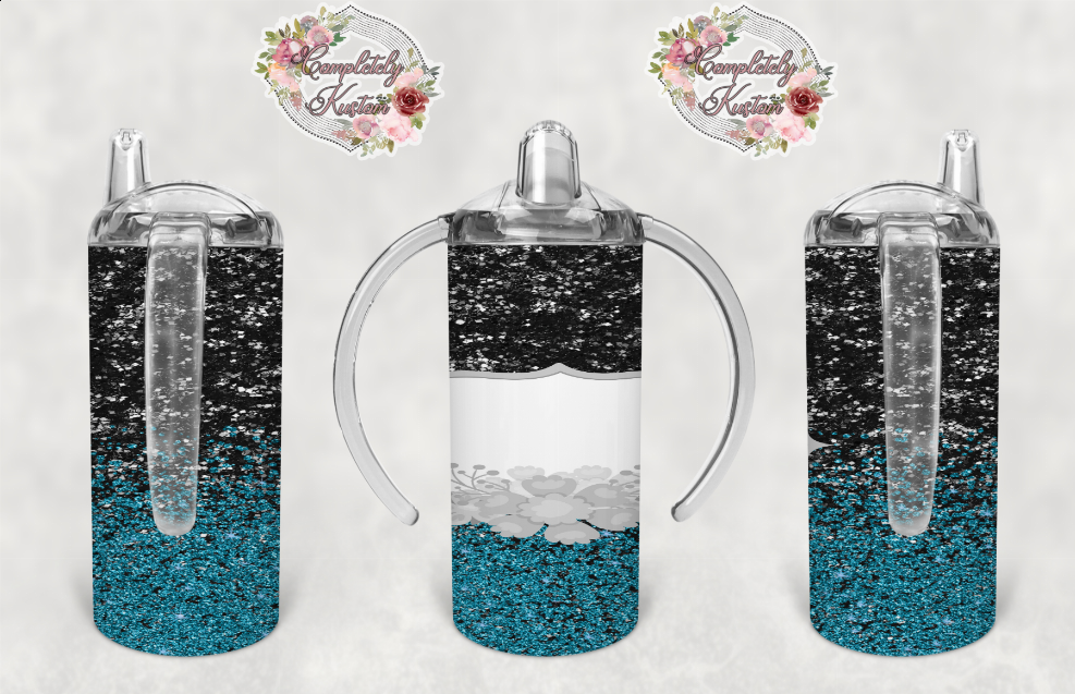 Flowers/Black/Blue/Glitters Kid Sippy Cup