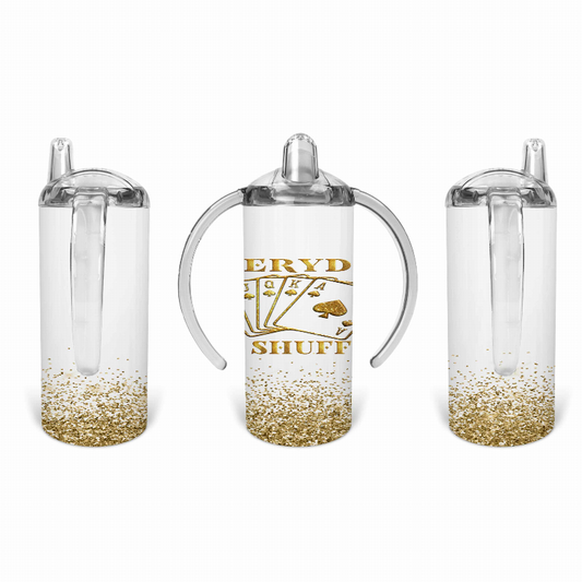 Playing Cards/Gold Glitter Kid Sippy Cup