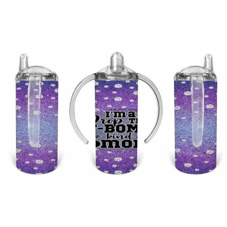 Purple/Grey/Glitters/Mom Kid Sippy Cup