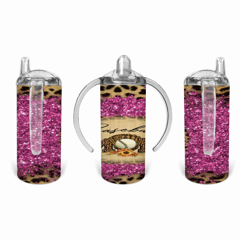 Pink Glitters/Baseball Kid Sippy Cup