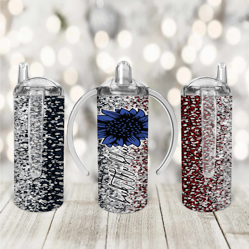 Navy Sunflower/Glitters Kid Sippy Cup