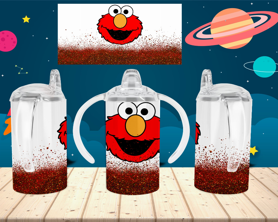 Cartoon Character/Glitters/Red Kid Sippy Cup