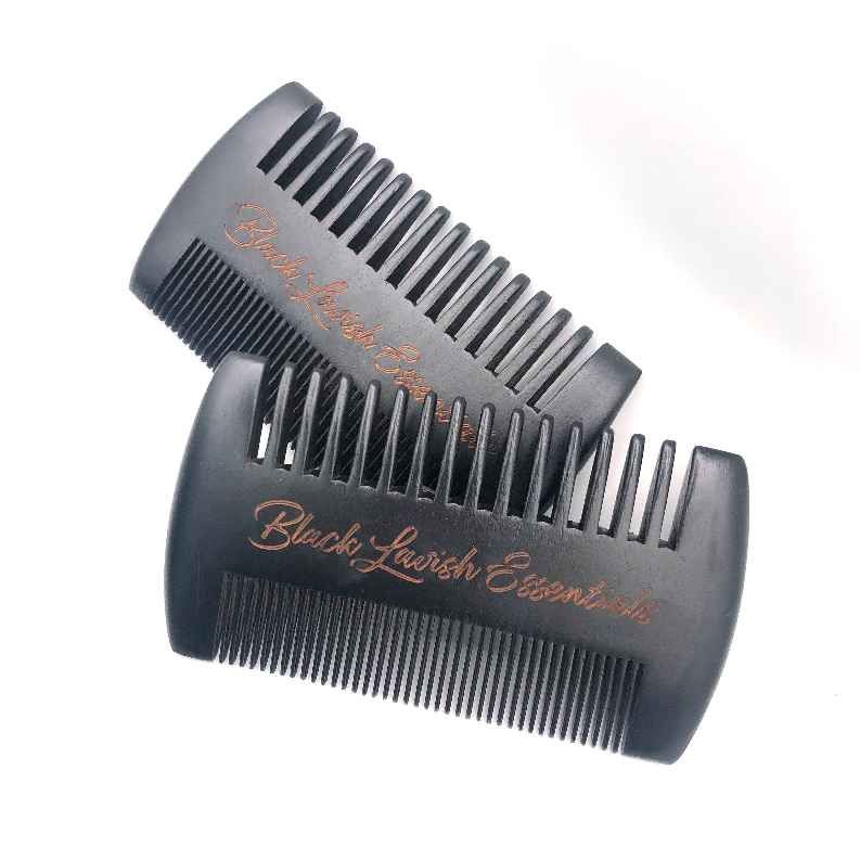 2-in-1 Wooden Beard Comb | Anti-Breakage for Full Beards | Engraved Peachwood