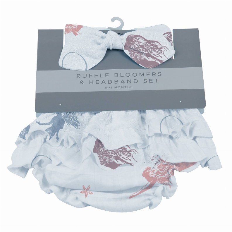 Mermaids Ruffle Bloomers and Headband Set