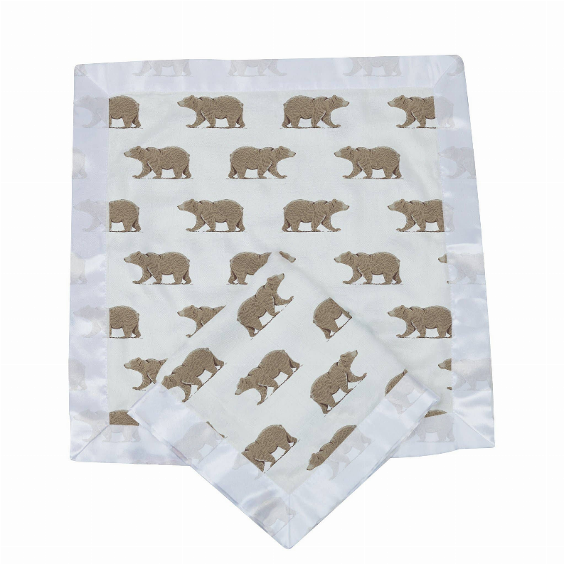 Goodnight Bear Bamboo Muslin Security Baby Blankie