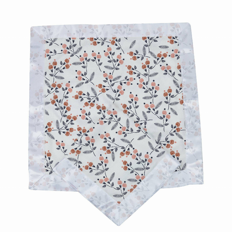 Dahlia Floral Bamboo Muslin Security Baby Blankie