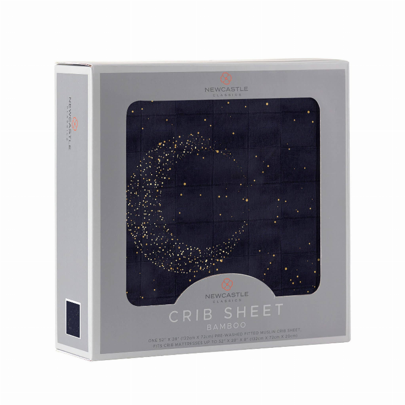 Midnight Moon Bamboo Crib Sheet