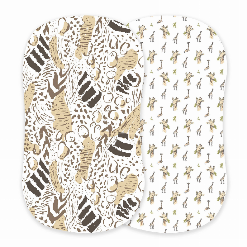 Animal Print & Hungry Giraffe Changing Pad Cover/Bassinet