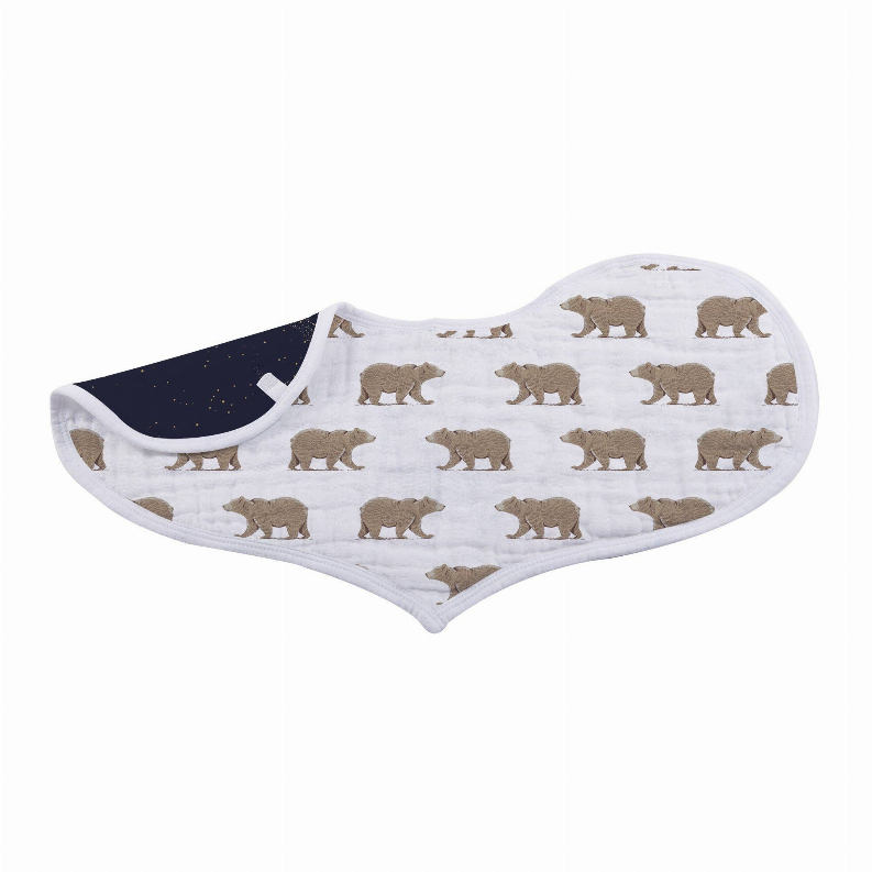 Goodnight Bear Bamboo Heart Bib