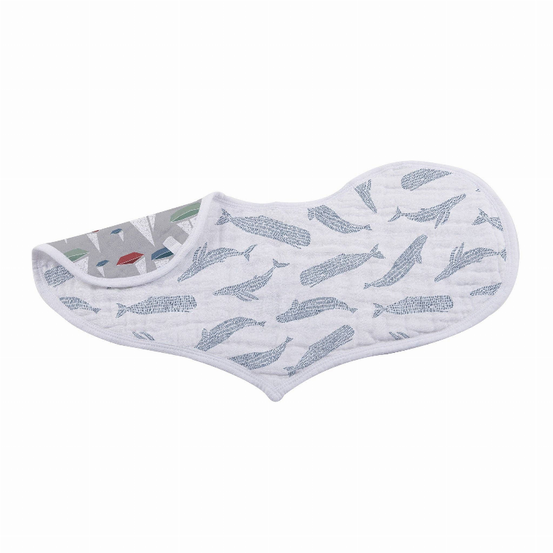 Ocean Tides Bamboo Burp Cloth/Heart Bib