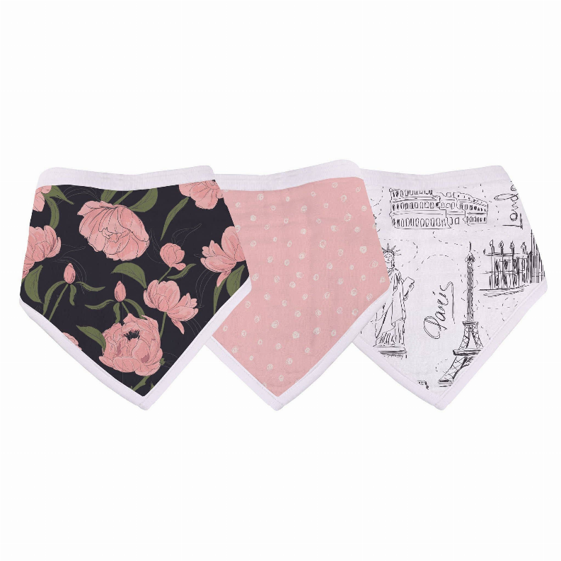 London, Paris, New York Bandana Bib