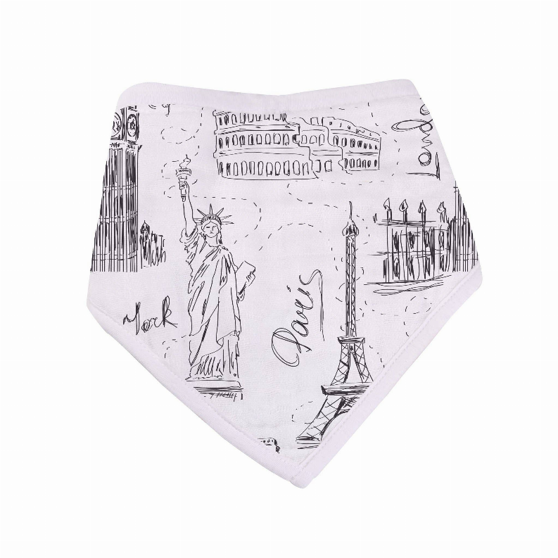 London, Paris, New York Bandana Bib