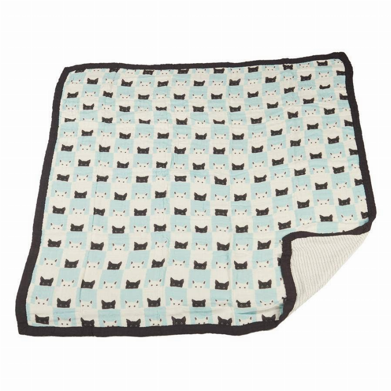 Peek-a-boo Cats and Pencil Stripe Blanket