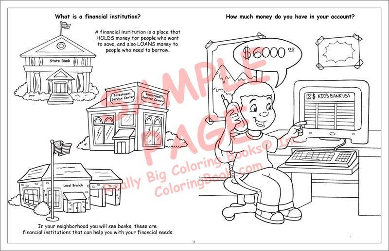 Kid's Book of Finance LapTop Coloring Book