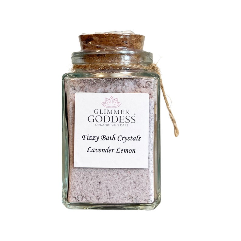 Organic Bath & Body Gift Set Sweet Almond Shower Oil, Fizzing Bath Salts and a Soy Candle