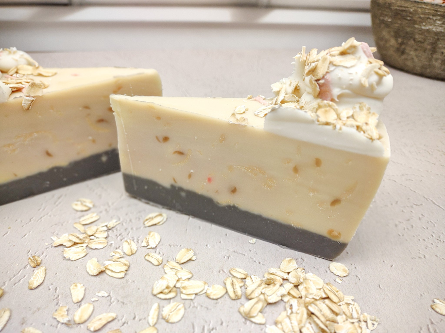 OATMEAL MILK and HONEY soap cake slice