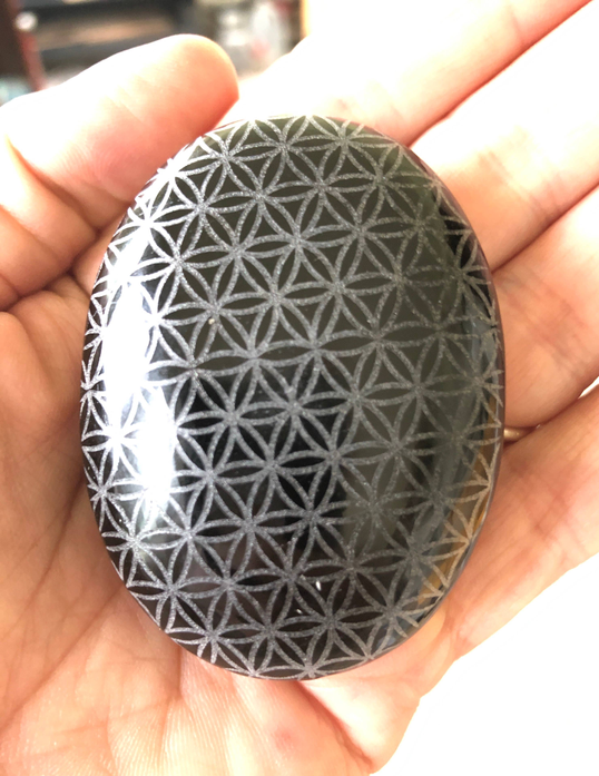 Engraved Black Obsidian