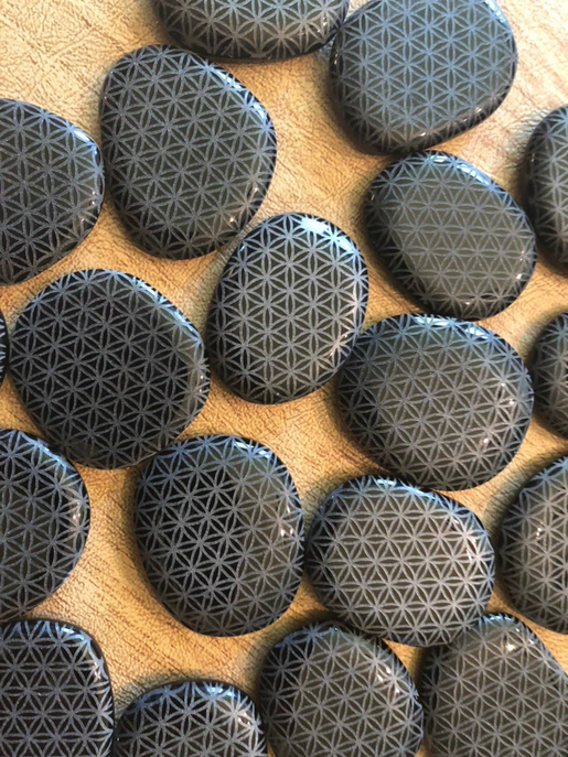 Engraved Black Obsidian