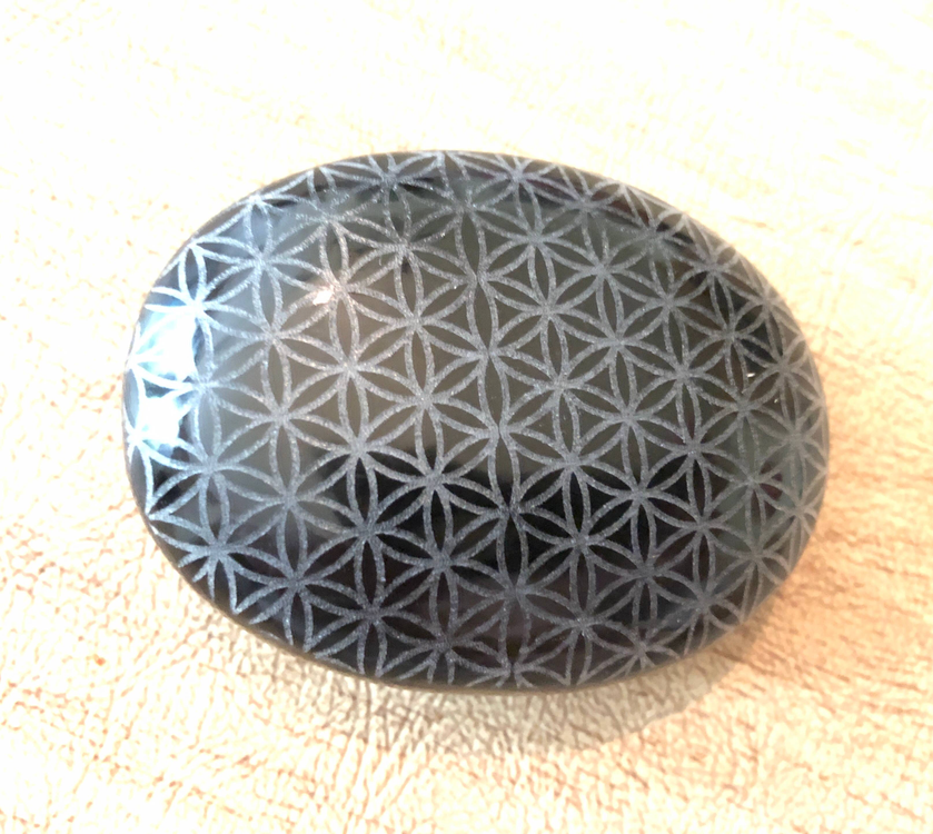 Engraved Black Obsidian
