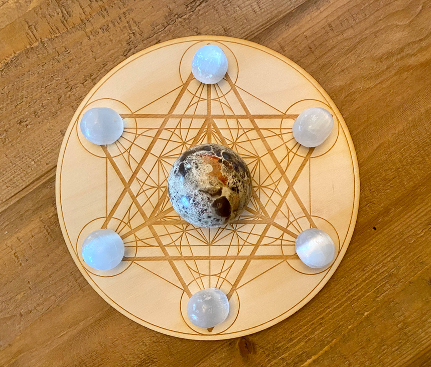 Merkaba Metatron's Cube Sphere Holder Crystal Grid
