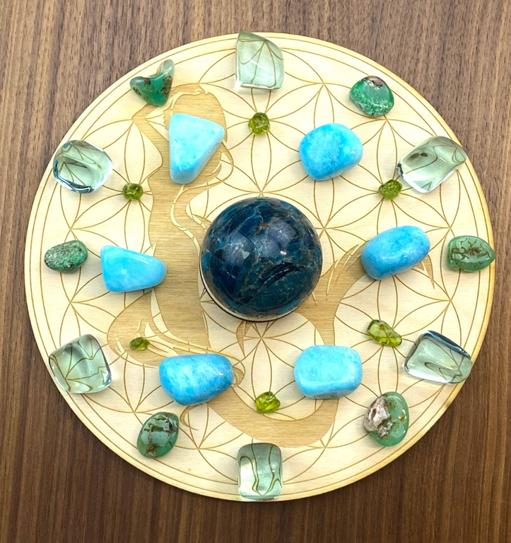 Mermaid Flower of Life Crystal Grid