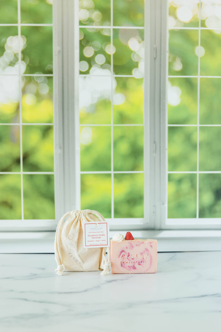 Strawberry Vanilla Pound Cake  Soap Slice